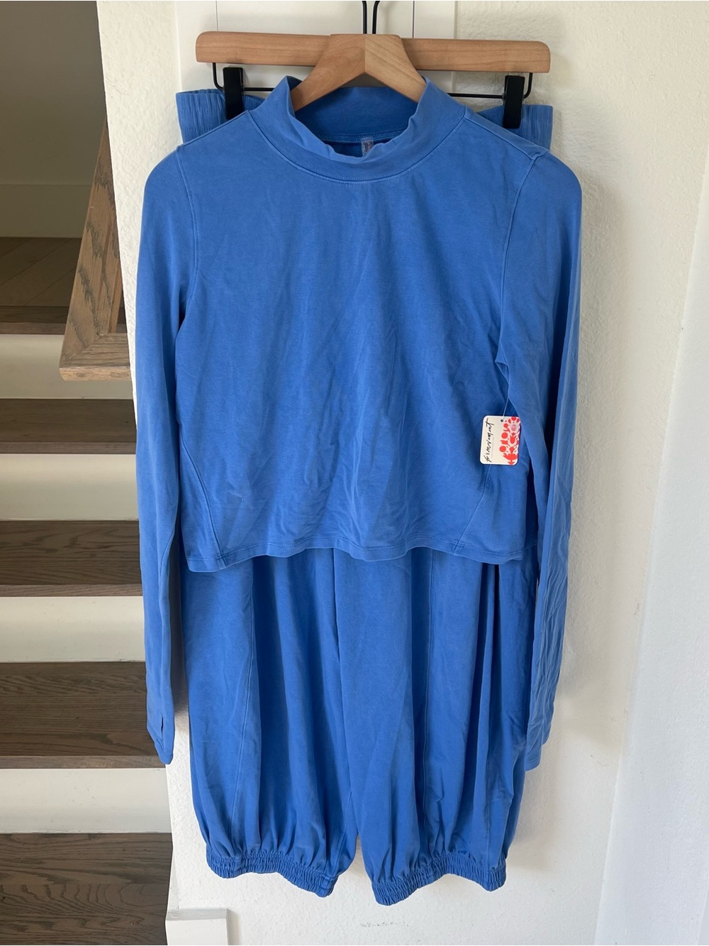 Free People FP Movement Up In The Air Set in Riviera Blue NWT